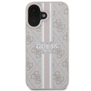 Buy Guess GUHMP16SP4RPSP Apple iPhone 16 hardcase 4G Printed Stripes MagSafe pink - GUE3627 - {ean13} - Home Screen Store Europe