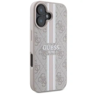 Buy Guess GUHMP16SP4RPSP Apple iPhone 16 hardcase 4G Printed Stripes MagSafe pink - GUE3627 - {ean13} - Home Screen Store Europe
