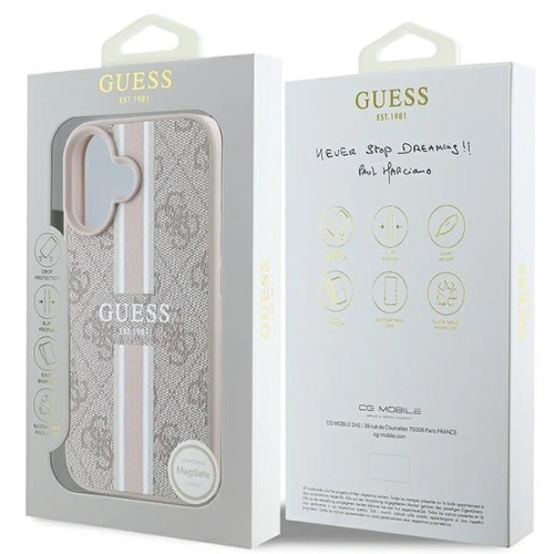 Kup Etui Guess GUHMP16SP4RPSP Apple iPhone 16 hardcase 4G Printed Stripes MagSafe różowy/pink - GUE3627 - {ean13} - Sklep Home Screen