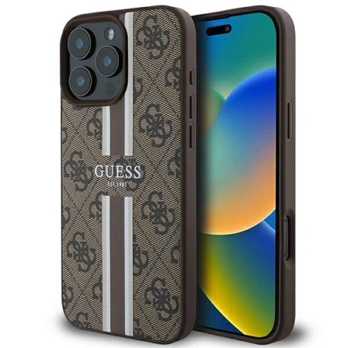 Kup Etui Guess GUHMP16XP4RPSW Apple iPhone 16 Pro Max hardcase 4G Printed Stripes MagSafe brązowy/brown - GUE3628 - {ean13} - Sklep Home Screen