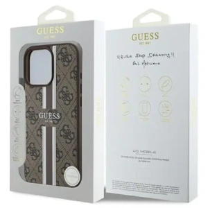 Kup Guess GUHMP16XP4RPSW Apple iPhone 16 Pro Max keménytok 4G Nyomtatott Csíkok MagSafe barna - GUE3628 - {ean13} - Sklep Home Screen