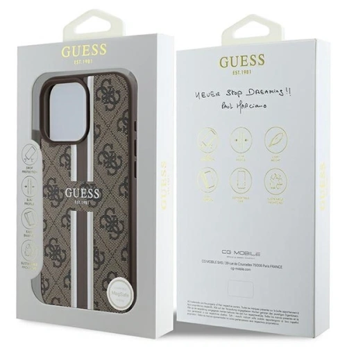 Kup Etui Guess GUHMP16XP4RPSW Apple iPhone 16 Pro Max hardcase 4G Printed Stripes MagSafe brązowy/brown - GUE3628 - {ean13} - Sklep Home Screen