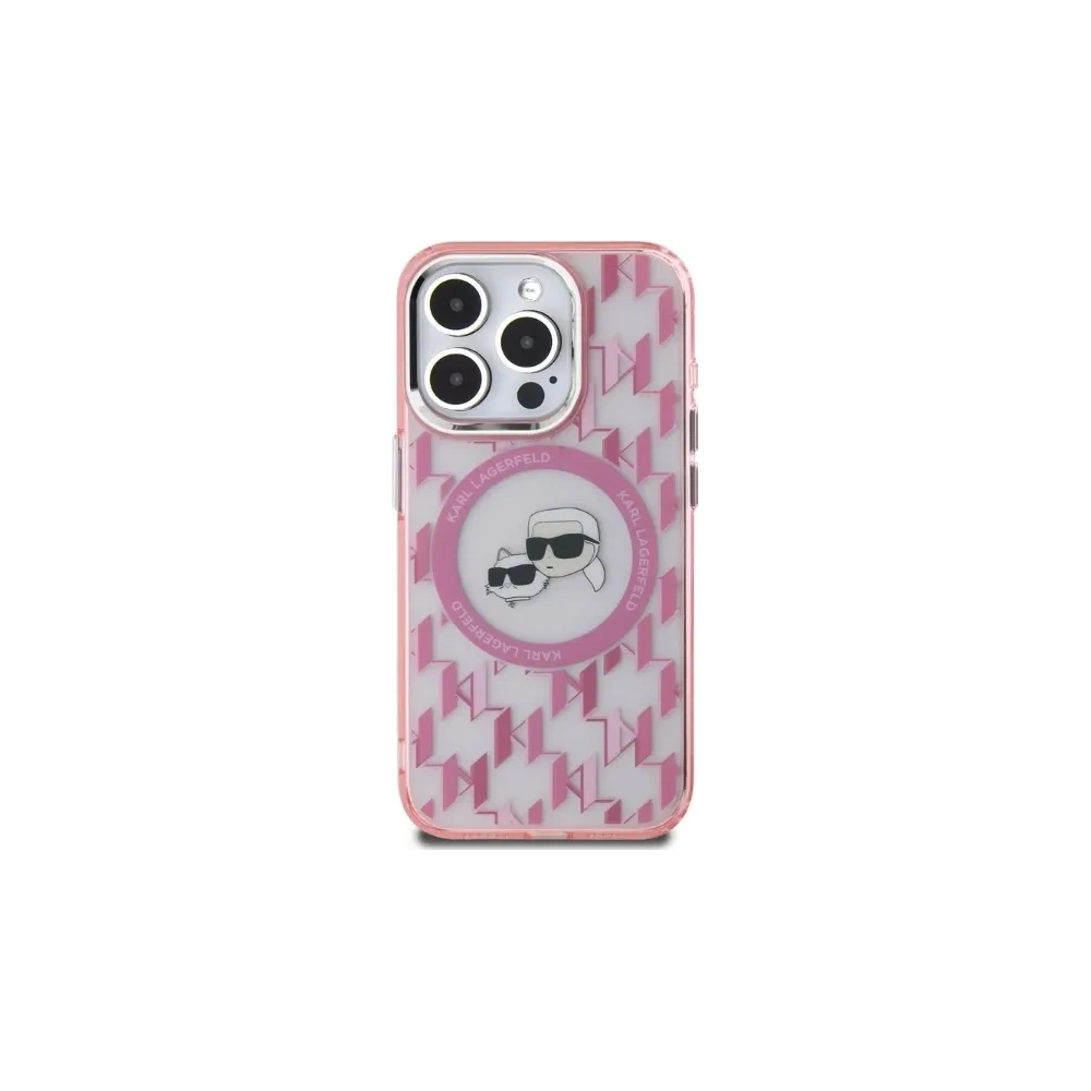 Etui Karl Lagerfeld KLHMP15XHMCKMHP Apple iPhone 15 Pro Max IML Monogram Karl&Choupette Head MagSafe różowy/pink