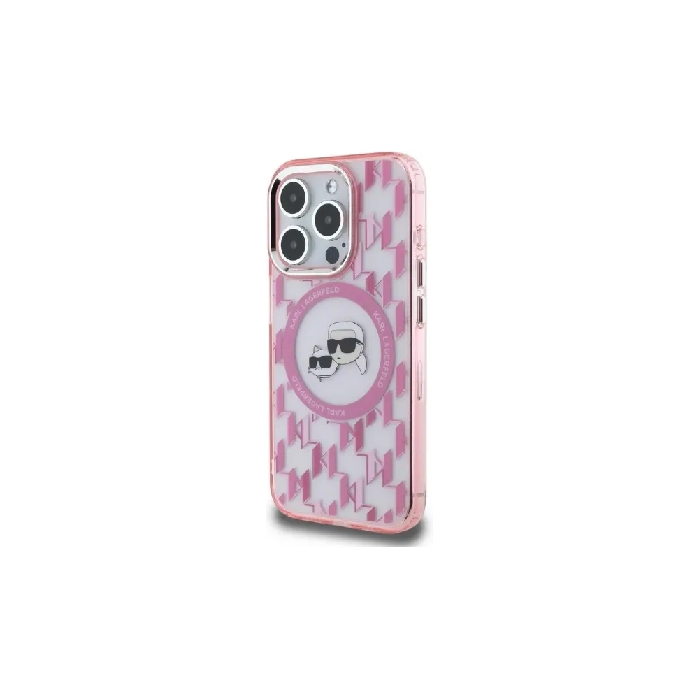 Etui Karl Lagerfeld KLHMP15XHMCKMHP Apple iPhone 15 Pro Max IML Monogram Karl&Choupette Head MagSafe różowy/pink