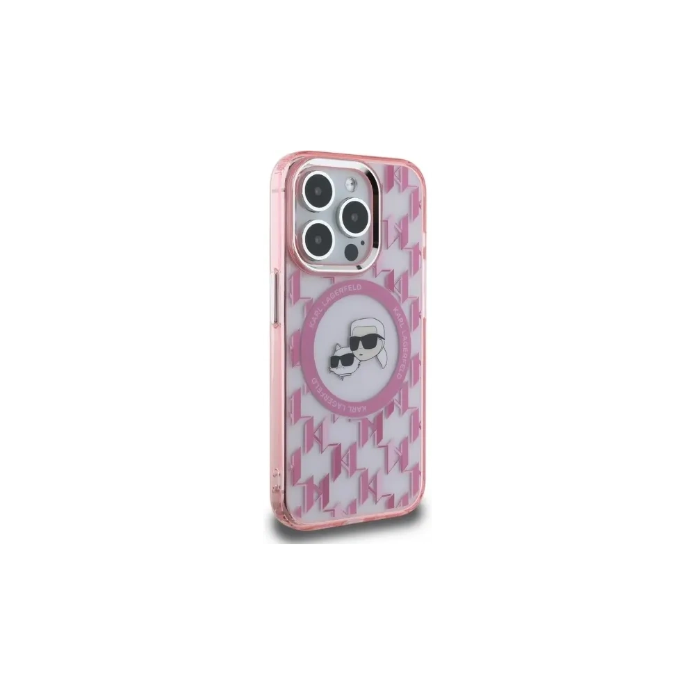 Etui Karl Lagerfeld KLHMP15XHMCKMHP Apple iPhone 15 Pro Max IML Monogram Karl&Choupette Head MagSafe różowy/pink
