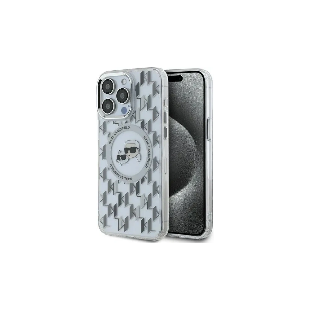 Etui Karl Lagerfeld KLHMP15XHMCKMHT Apple iPhone 15 Pro Max IML Monogram Karl&Choupette Head MagSafe przezroczysty/transparent