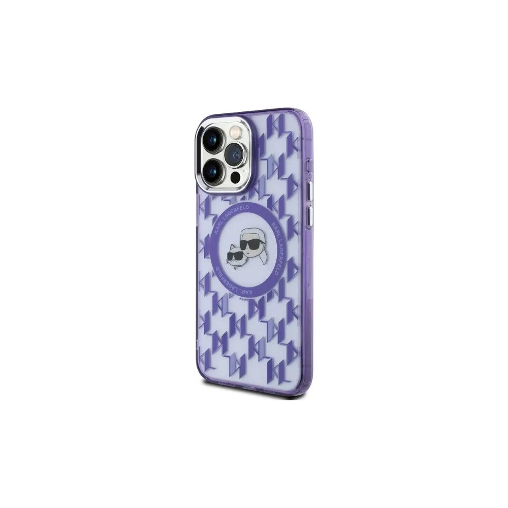 Etui Karl Lagerfeld KLHMP15XHMCKMHU Apple iPhone 15 Pro Max IML Monogram Karl&Choupette Head MagSafe fioletowy/purple