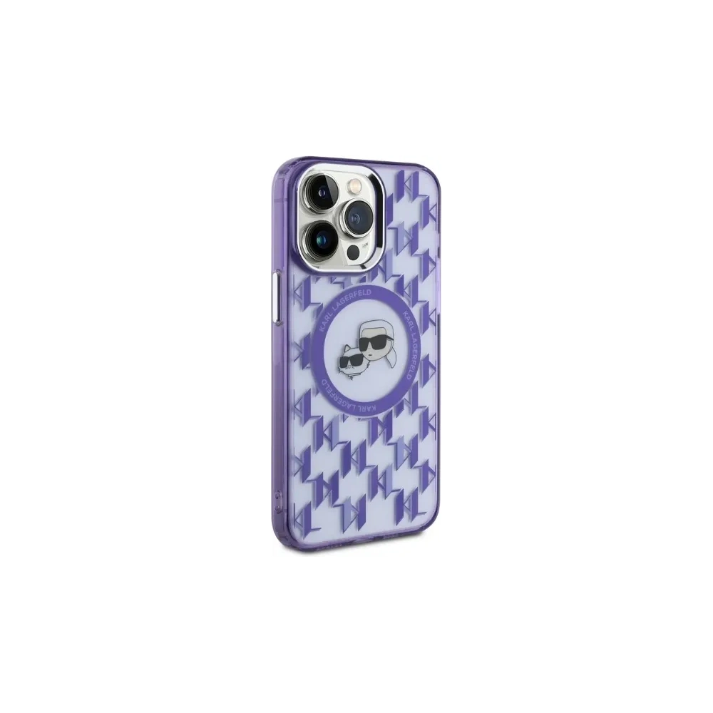 Etui Karl Lagerfeld KLHMP15XHMCKMHU Apple iPhone 15 Pro Max IML Monogram Karl&Choupette Head MagSafe fioletowy/purple