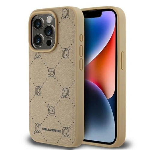 Kup Etui Karl Lagerfeld KLHMP15XPGKHPHE Apple iPhone 15 Pro Max MagSafe Karl Heads beżowy/beige - KLD21709 - {ean13} - Sklep Home Screen