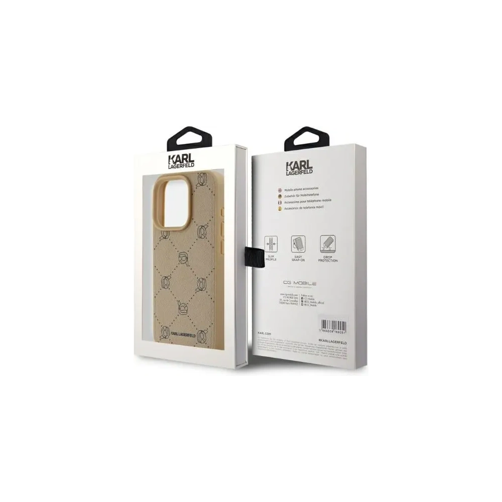 Etui Karl Lagerfeld KLHMP15XPGKHPHE Apple iPhone 15 Pro Max MagSafe Karl Heads beżowy/beige