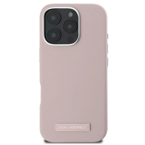 Buy Karl Lagerfeld KLHMP16LPGMSRPP Apple iPhone 16 Pro hardcase FW Metal Plate MagSafe pink - KLD21710 - {ean13} - Home Screen Store Europe