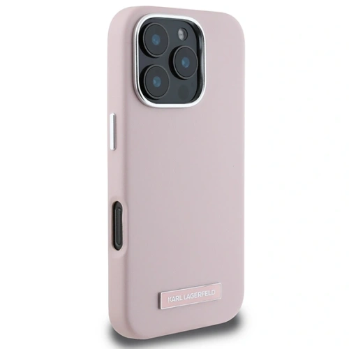 Buy Karl Lagerfeld KLHMP16LPGMSRPP Apple iPhone 16 Pro hardcase FW Metal Plate MagSafe pink - KLD21710 - {ean13} - Home Screen Store Europe