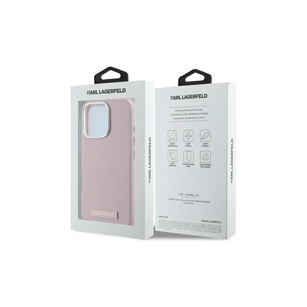 Etui Karl Lagerfeld KLHMP16LPGMSRPP Apple iPhone 16 Pro hardcase FW Metal Plate MagSafe różowy/pink