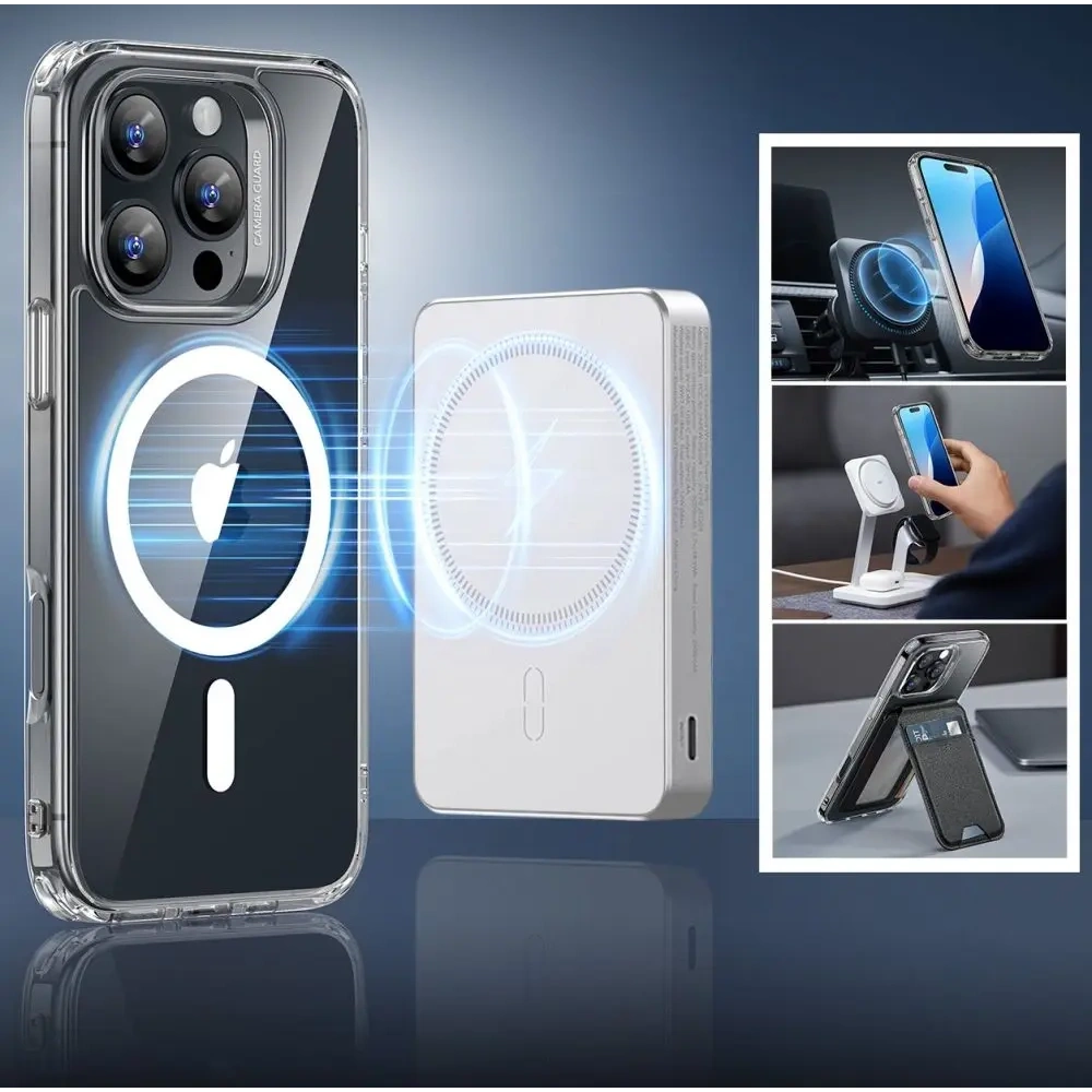 Zestaw ESR Classic Hybrid Halolock MagSafe & Tempered Glass Apple iPhone 16 Pro Clear