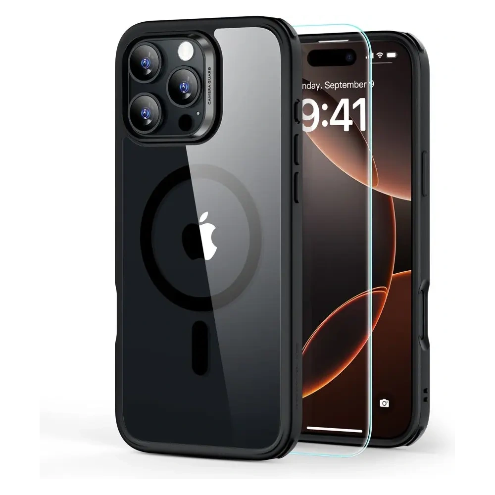 Zestaw ESR Classic Hybrid Halolock MagSafe & Tempered Glass Apple iPhone 16 Pro Clear/black