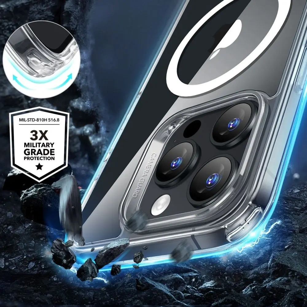 Zestaw ESR Classic Hybrid Halolock MagSafe & Tempered Glass Apple iPhone 16 Pro Max Clear