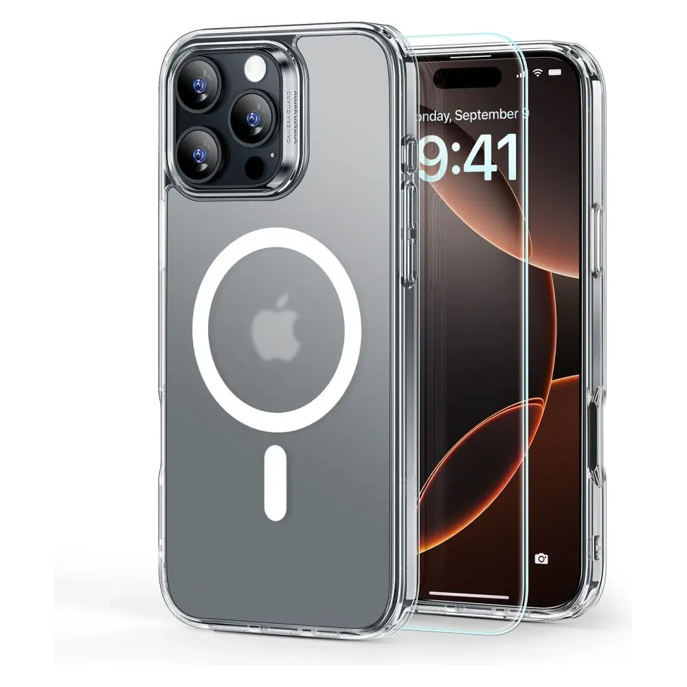 Zestaw ESR Classic Hybrid Halolock MagSafe & Tempered Glass Apple iPhone 16 Pro Max Frosted Clear