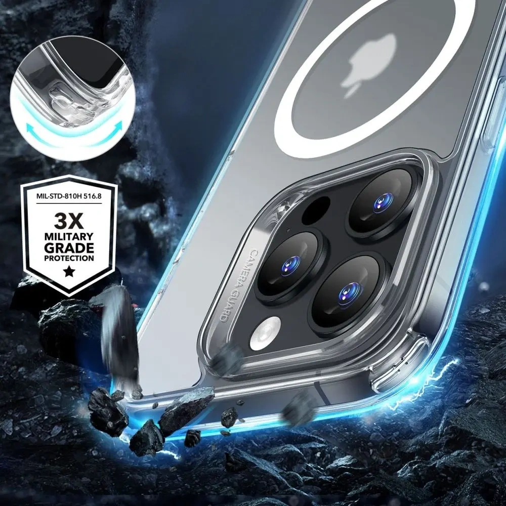 Zestaw ESR Classic Hybrid Halolock MagSafe & Tempered Glass Apple iPhone 16 Pro Max Frosted Clear