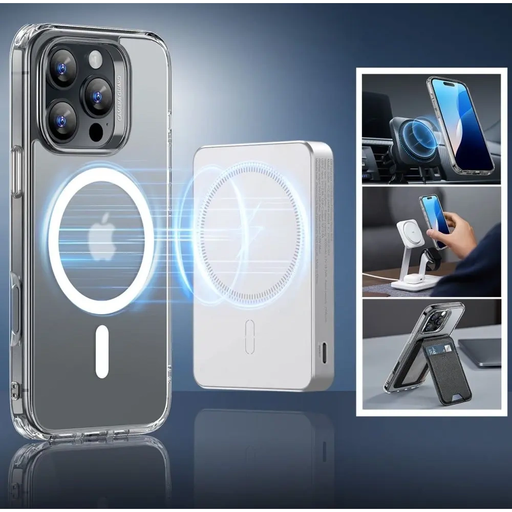 Zestaw ESR Classic Hybrid Halolock MagSafe & Tempered Glass Apple iPhone 16 Pro Max Frosted Clear