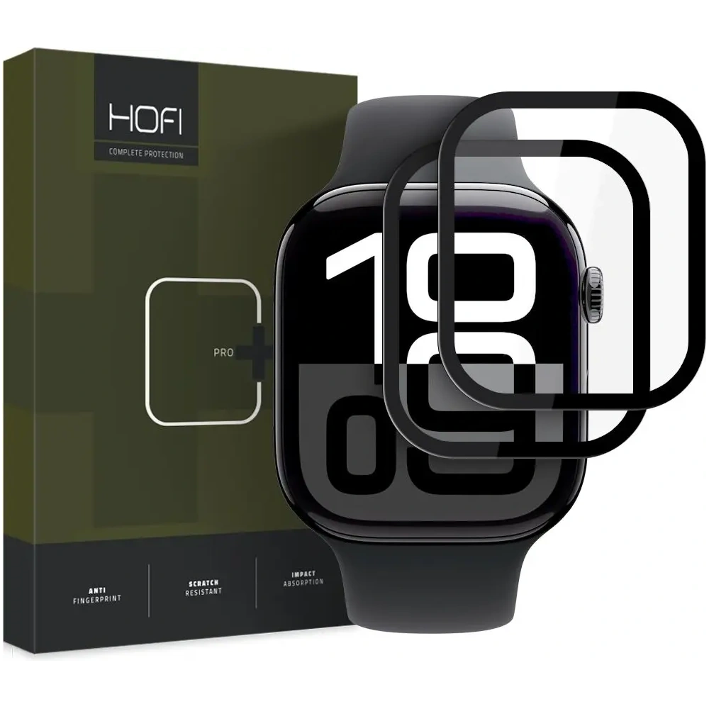 Szkło hybrydowe Hofi Hybrid Pro+ Apple Watch 10 / 11 46mm Black [2 PACK]