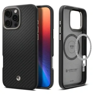 Kup Spigen Enzo Aramid Mag MagSafe Apple iPhone 16 Pro Fekete/natúr - SPN16478 - {ean13} - Sklep Home Screen