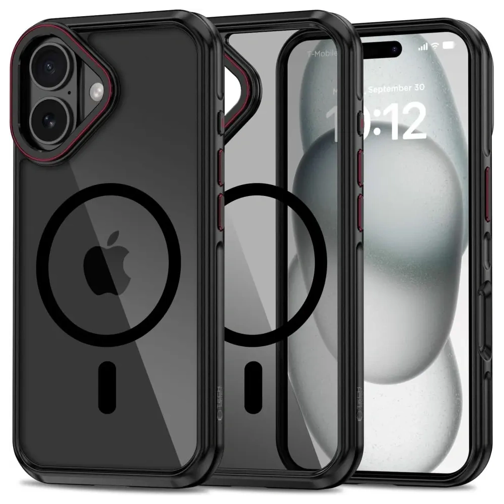 Etui Tech-Protect MagHybrid MagSafe Apple iPhone 16 Black/red