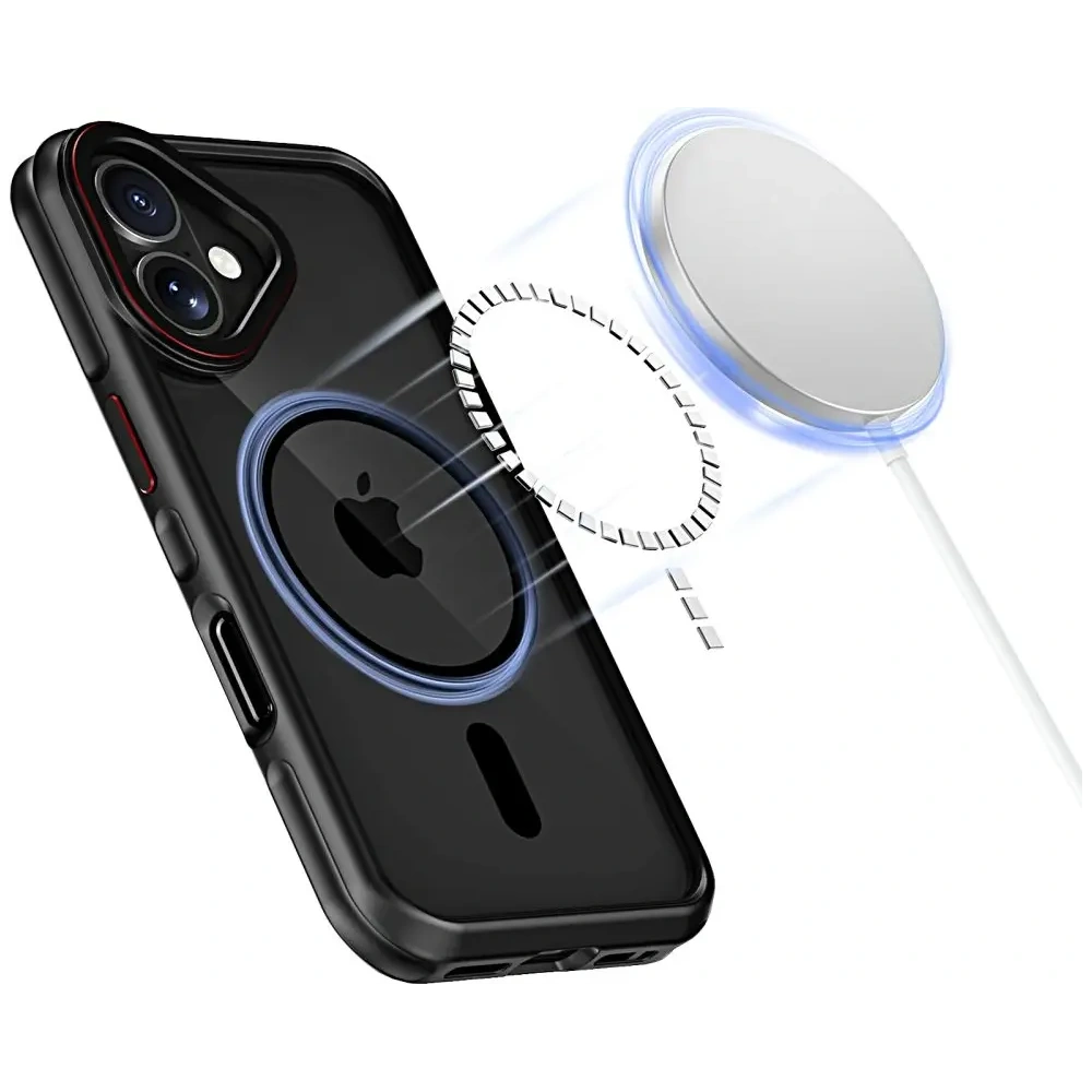 Etui Tech-Protect MagHybrid MagSafe Apple iPhone 16 Black/red