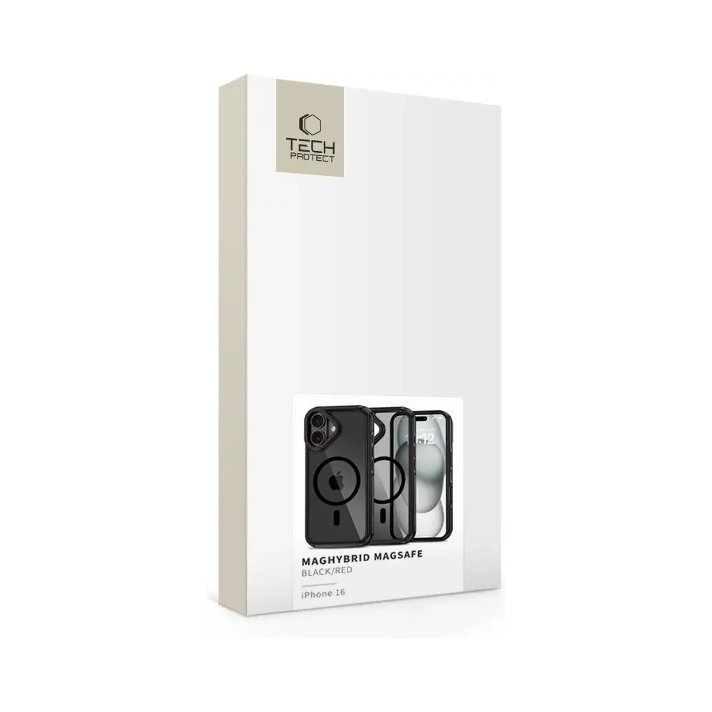 Etui Tech-Protect MagHybrid MagSafe Apple iPhone 16 Black/red