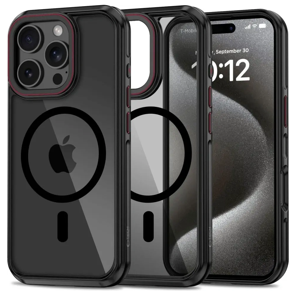 Etui Tech-Protect MagHybrid MagSafe Apple iPhone 16 Pro Black/red