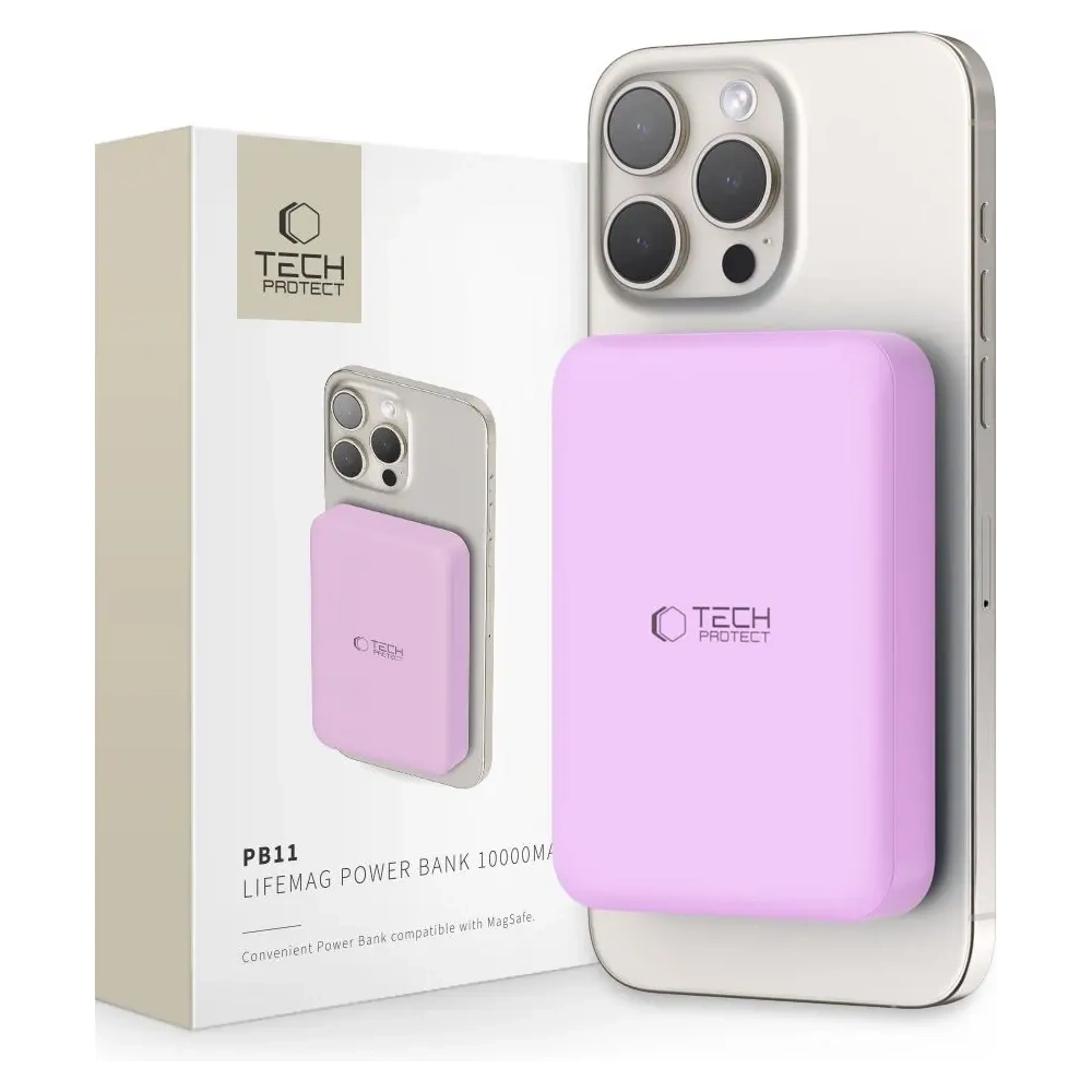 Powerbank Tech-Protect PB11 LifeMag MagSafe Power Bank 10000mAh Lilac