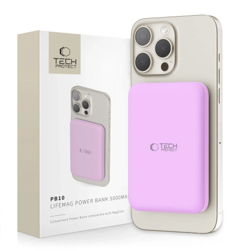 Kup Powerbank Tech-Protect PB10 LifeMag MagSafe Power Bank 5000mAh Lilac - THP3231 - {ean13} - Sklep Home Screen