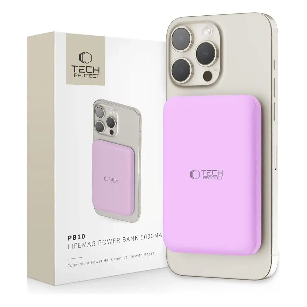 Powerbank Tech-Protect PB10 LifeMag MagSafe Power Bank 5000mAh Lilac