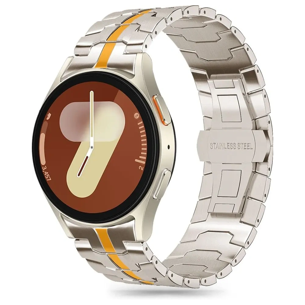 Bransoleta Tech-Protect Stainless Line Samsung Galaxy Watch 4 / 5 / 5 Pro / 6 / 7 / FE Titanium/orange