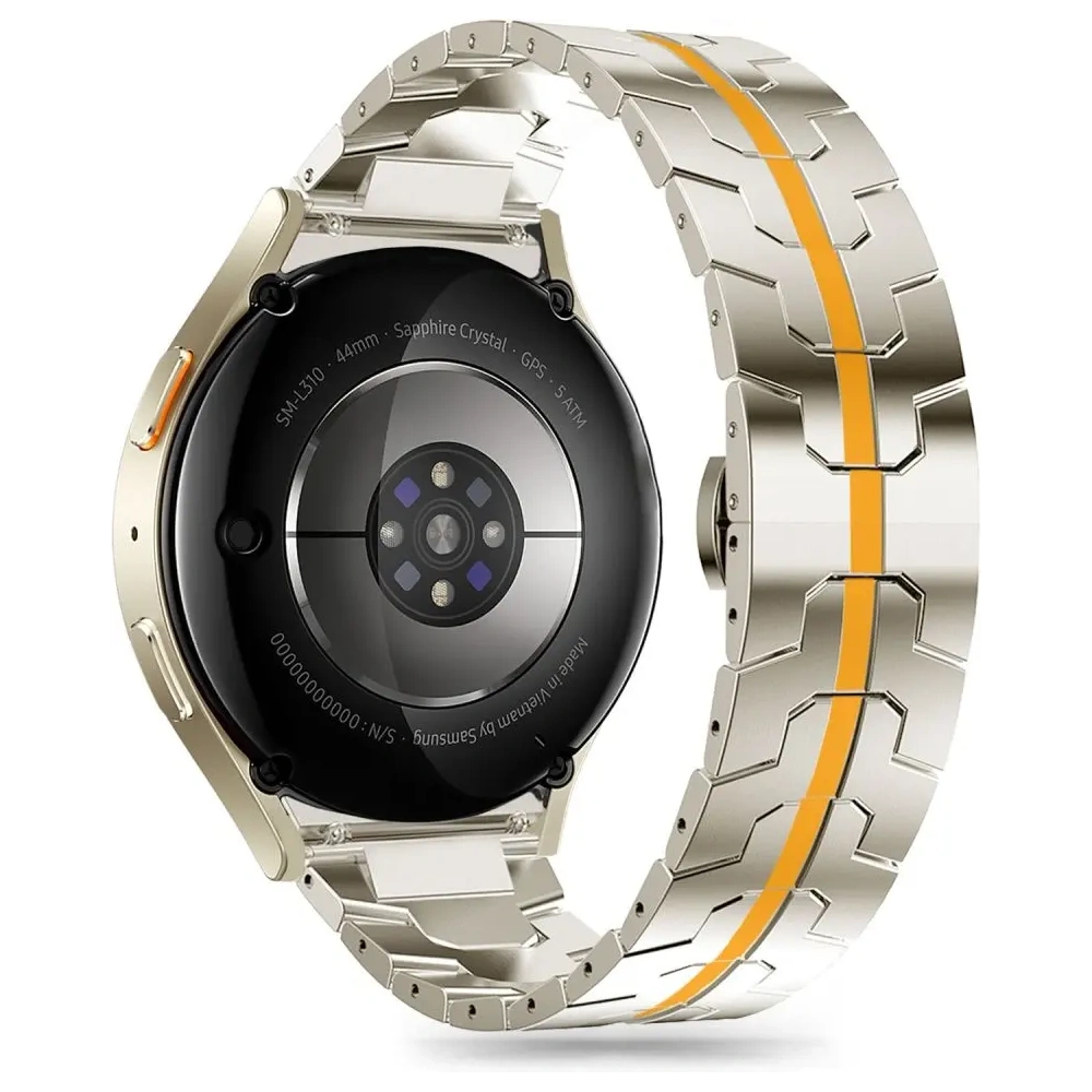Bransoleta Tech-Protect Stainless Line Samsung Galaxy Watch 4 / 5 / 5 Pro / 6 / 7 / FE Titanium/orange