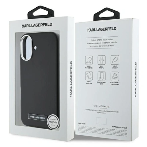 Buy Karl Lagerfeld KLHMP16MPGMSRPK Apple iPhone 16 Plus hardcase FW Metal Plate MagSafe black - KLD21712 - {ean13} - Home Screen Store Europe