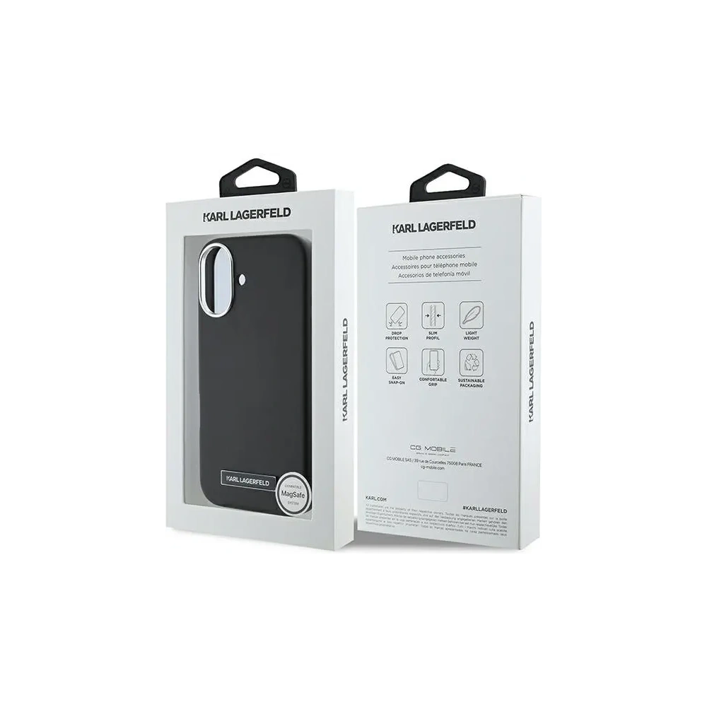 Etui Karl Lagerfeld KLHMP16MPGMSRPK Apple iPhone 16 Plus hardcase FW Metal Plate MagSafe czarny/black