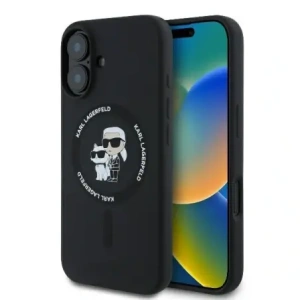 Buy Karl Lagerfeld KLHMP16MSCMKCRHK Apple iPhone 16 Plus hardcase Silicone Karl&Choupette Ring MagSafe black - KLD21714 - {ean13} - Home Screen Store Europe