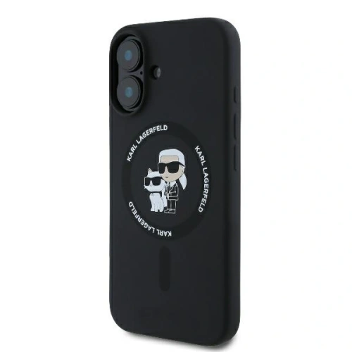 Buy Karl Lagerfeld KLHMP16MSCMKCRHK Apple iPhone 16 Plus hardcase Silicone Karl&Choupette Ring MagSafe black - KLD21714 - {ean13} - Home Screen Store Europe