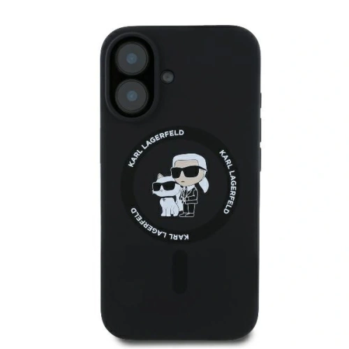Buy Karl Lagerfeld KLHMP16MSCMKCRHK Apple iPhone 16 Plus hardcase Silicone Karl&Choupette Ring MagSafe black - KLD21714 - {ean13} - Home Screen Store Europe