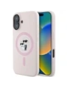 Karl Lagerfeld KLHMP16MSCMKCRHP Apple iPhone 16 Plus tvrdý obal Silikon Karl&Choupette Ring MagSafe růžový