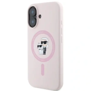 Buy Karl Lagerfeld KLHMP16MSCMKCRHP Apple iPhone 16 Plus hardcase Silicone Karl&Choupette Ring MagSafe pink - KLD21715 - {ean13} - Home Screen Store Europe