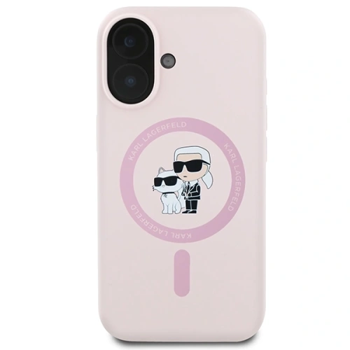Buy Karl Lagerfeld KLHMP16MSCMKCRHP Apple iPhone 16 Plus hardcase Silicone Karl&Choupette Ring MagSafe pink - KLD21715 - {ean13} - Home Screen Store Europe