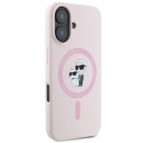 Buy Karl Lagerfeld KLHMP16MSCMKCRHP Apple iPhone 16 Plus hardcase Silicone Karl&Choupette Ring MagSafe pink - KLD21715 - {ean13} - Home Screen Store Europe