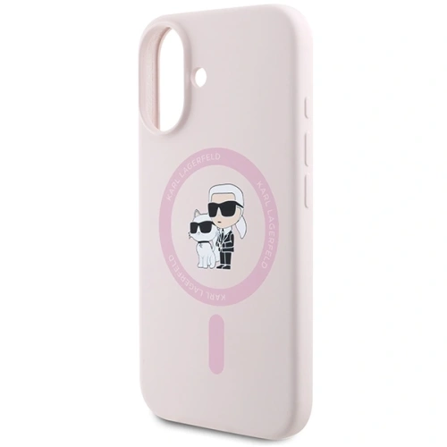 Buy Karl Lagerfeld KLHMP16MSCMKCRHP Apple iPhone 16 Plus hardcase Silicone Karl&Choupette Ring MagSafe pink - KLD21715 - {ean13} - Home Screen Store Europe