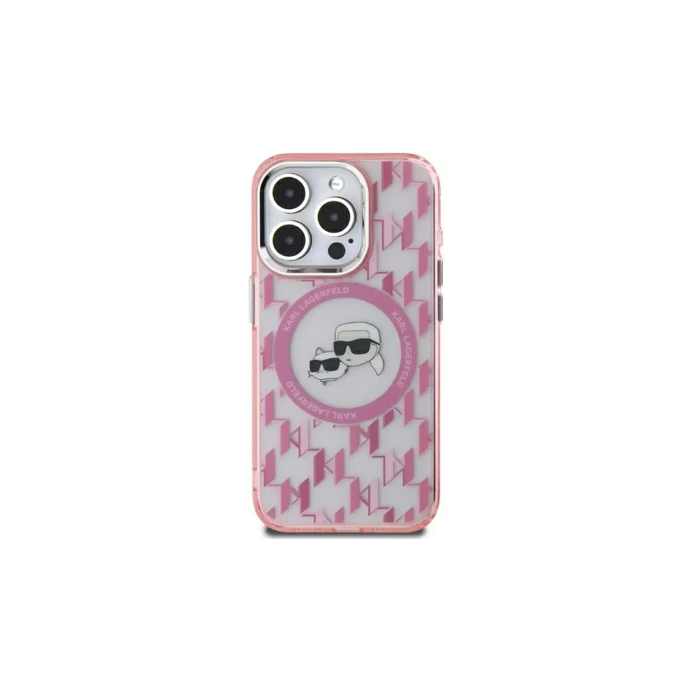 Etui Karl Lagerfeld KLHMP16SHMCKMHP Apple iPhone 16 IML Monogram Karl&Choupette Head MagSafe różowy/pink