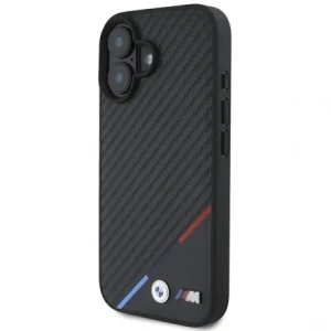 Kup BMW BMHMP16M23PUDTK Apple iPhone 16 Plus carcasă din carbon Tricolor Line MagSafe neagră - BMW688 - {ean13} - Sklep Home Screen