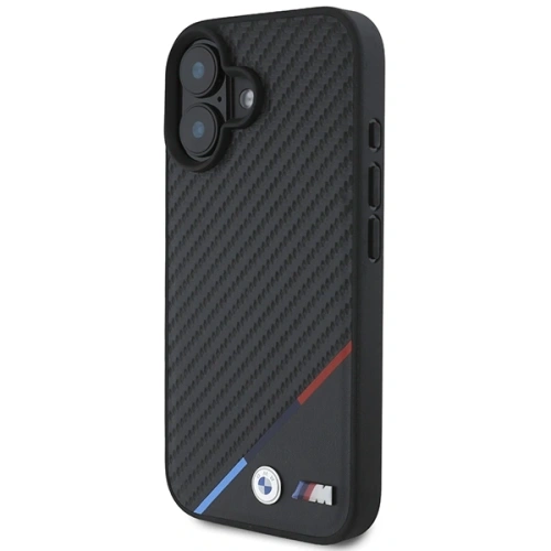Buy BMW BMHMP16M23PUDTK Apple iPhone 16 Plus hardcase Carbon Tricolor Line MagSafe black - BMW688 - {ean13} - Home Screen Store Europe