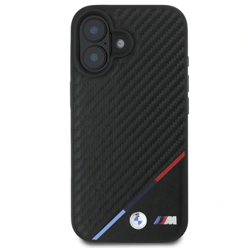 Buy BMW BMHMP16M23PUDTK Apple iPhone 16 Plus hardcase Carbon Tricolor Line MagSafe black - BMW688 - {ean13} - Home Screen Store Europe