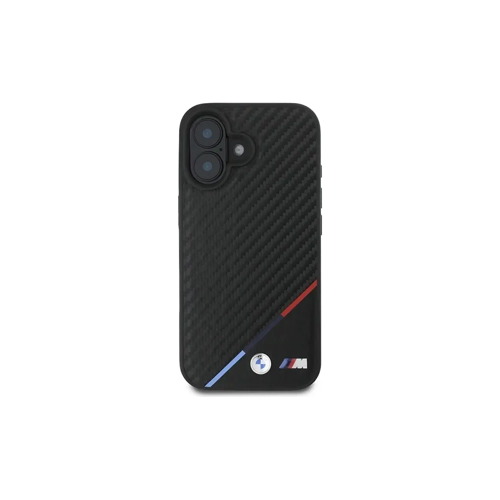 Etui BMW BMHMP16M23PUDTK Apple iPhone 16 Plus hardcase Carbon Tricolor Line MagSafe czarny/black