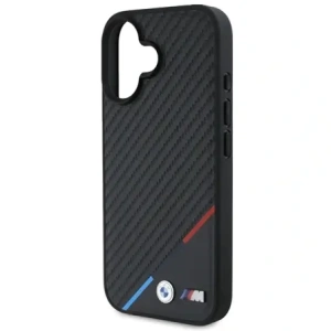 Kup BMW BMHMP16M23PUDTK Apple iPhone 16 Plus carcasă din carbon Tricolor Line MagSafe neagră - BMW688 - {ean13} - Sklep Home Screen